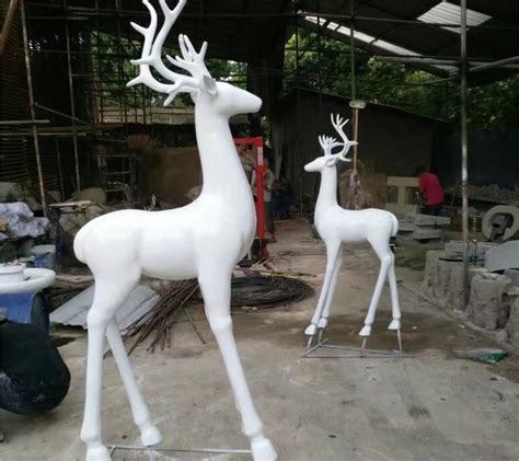 工厂直销 创意景观玻璃钢鹿雕塑 室外园林绿地树脂梅花鹿摆件-阿里巴巴