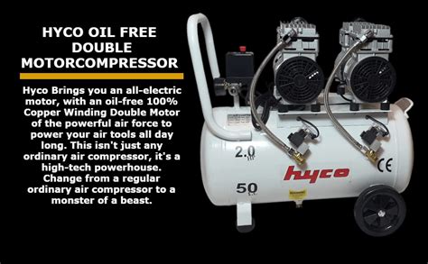 Hyco Oil Free Dental Silent Air Compressor 2Hp Double Motor and ...