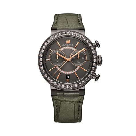 Swarovski Quartz Watch Analog Leather 5122040 Citra Sphere Sitra Chron ...