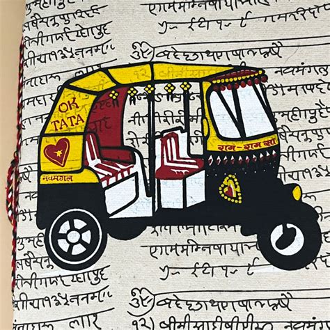Buy Handmade Cotton Paper Diary with Auto Rickshaw Print Online | DMH ...
