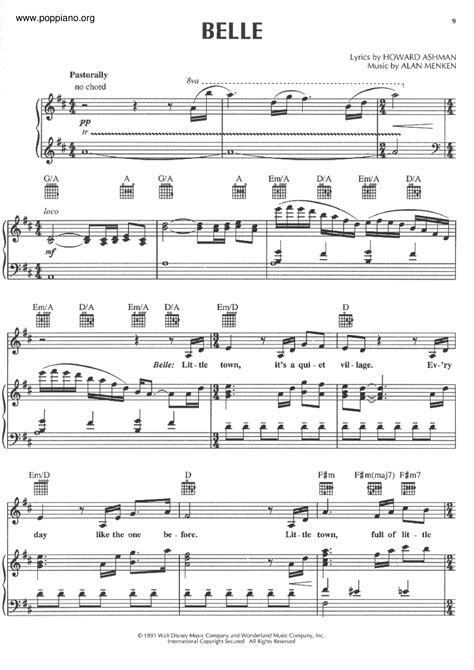 Disney-Beauty And The Beast - Belle Sheet Music pdf, -美女と野獣 楽譜 (ディズニー ...