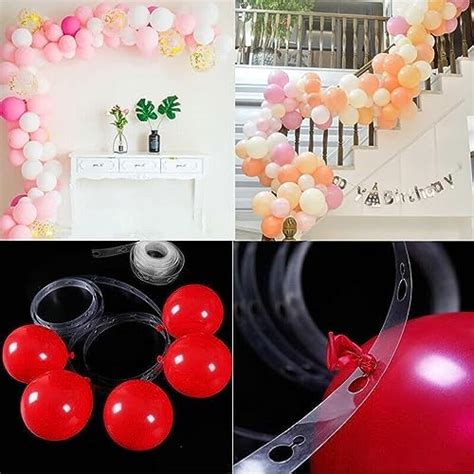Flyloons Birthday decoration items with Balloon Arch Strip tape Garland ...