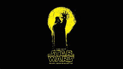 Wallpaper : Star Wars, text, logo, yellow, graphic design, Darth Vader, brand, Olly Moss ...