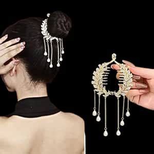 Gmall creations Women's Gold Color Hair Claw with Wheat Tassel Vintage ...