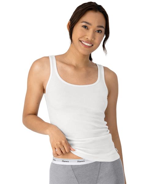 Hanes Originals Women's Cotton Ribbed Tanks, 3-Pack White L - Walmart.com
