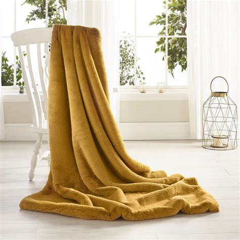 Soft Mustard Luxury Faux Fur Throws and Cushions Luxury Faux Fur Throws ...