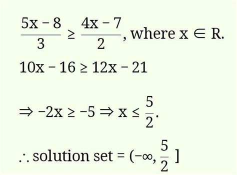 3. If the values of the variabule of each of the following linear ...