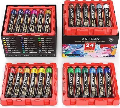 ARTEZA Acrylic Paint Set 24 Colors (0.74 oz Tubes). India | Ubuy
