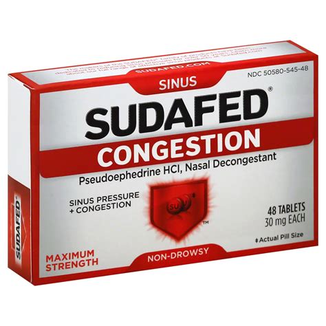 Sudafed Maximum Strength Nasal Decongestant 30 mg Tablets - Shop Sinus & allergy at H-E-B