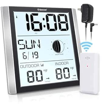 Geevon - Atomic Wall Clock with Backlight, Digital Atomic Clock with ...