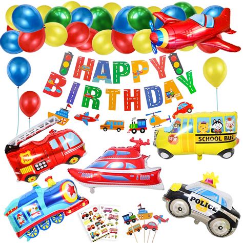 Buy Birthday Party Decoration Boys,Giant XXL Transport Vehicles Foil ...