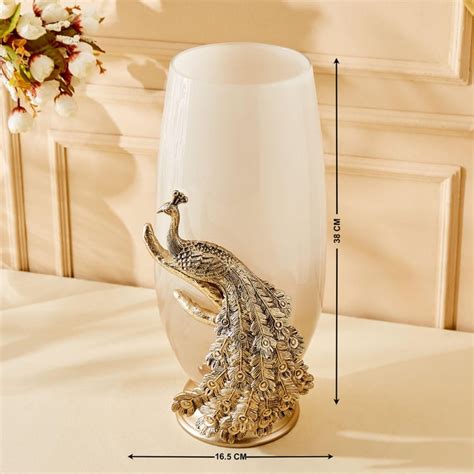 Buy Eternity Vivere Glass Peacock Vase from Home Centre at just INR 7999.0