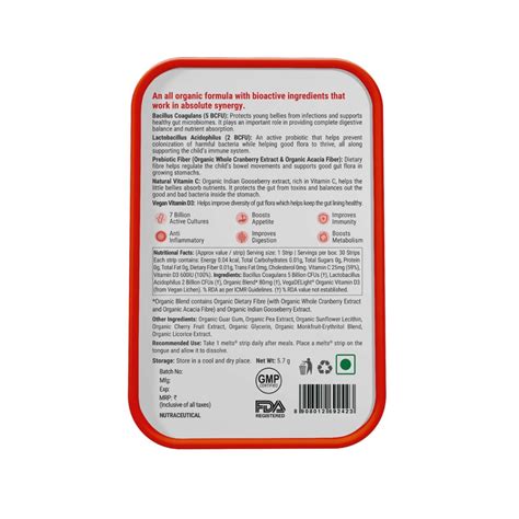 Wellbeing Nutrition Melts Into Active Frozen Probiotic Strips, 30 Count ...