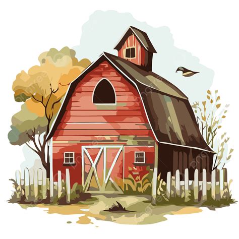 Watercolor Barn Clip Art