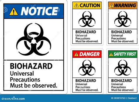 Biohazard Warning Label Biohazard Universal Precautions Must Be ...