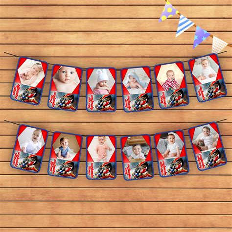 Power Rangers Theme 12 Months Photo Banner | Birthday party – Party ...
