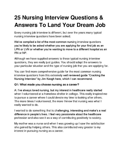 30 Director Of Nursing Interview Questions And Answers – MRQOI