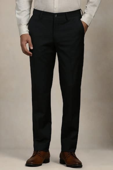 Buy Men Black Slim Fit Solid Flat Front Formal Trousers Online ...