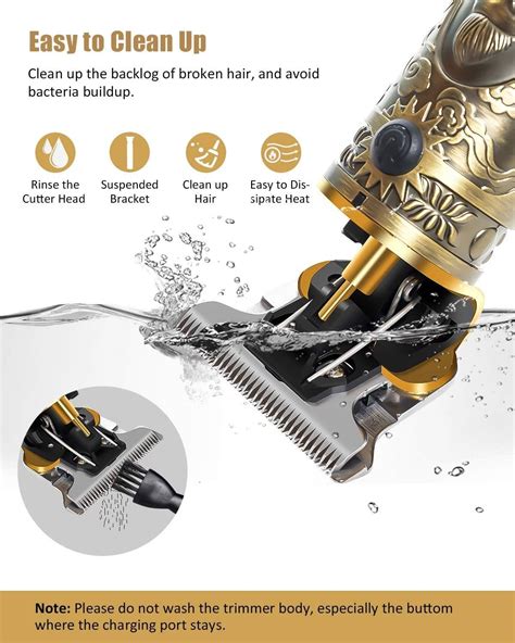 Qhou Upgraded T Blade Hair Trimmer for Men, Cordless Electric Pro Li ...