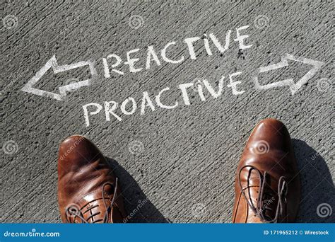 High Angle Shot of Reactive and Proactive Marked with Opposite ...