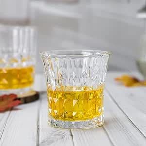 INOVIQUE Taper Crystal Diamond Cut Crystal Whiskey Glasses | 250ML ...
