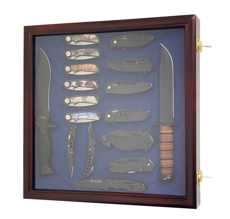 DECOMIL 16.5'' H x 16.5'' W Wood Pocket Knife Display Case & Reviews ...