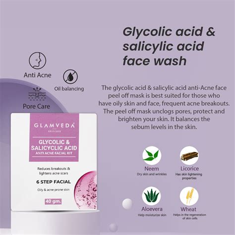 Glamveda Glycolic & Salicylic Acid Anti Acne Combo Gift Pack | For Oil ...