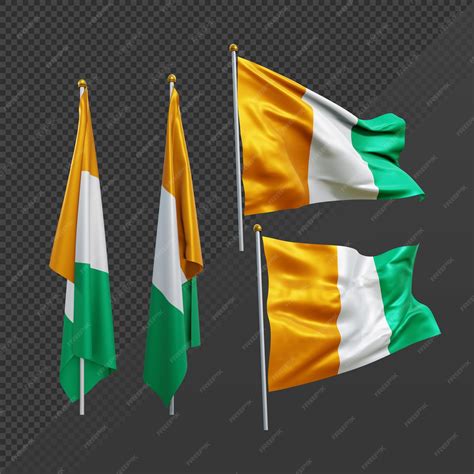 Premium PSD | 3d rendering west africa cote d'ivoire flag fluttering ...