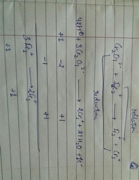 balance the following ionic equation by ion electron method cr2o7^2 ...