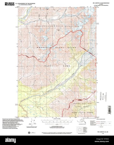 USGS TOPO Map Alaska AK McCarthy C-8 357333 1995 63360 Restoration Stock Photo - Alamy