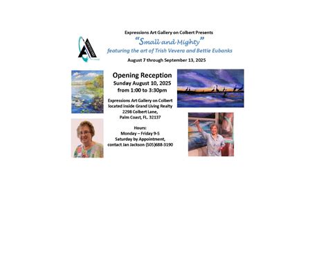 Opening Art Show Reception for SMALL & MIGHTY featuring art by Trish ...