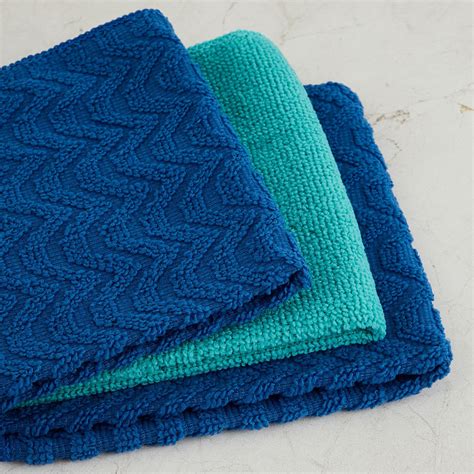Buy Malina Teal Textured Dish Cloth- Set of 3 from Home Centre at just ...