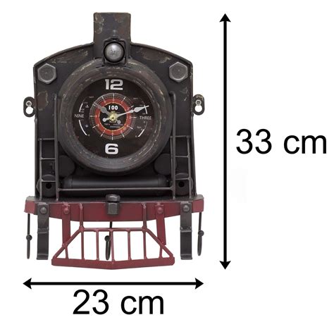 Vintage Locomotive Train Steam Engine Wall Clock With Hooks - Novelty ...