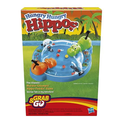 Buy Hasbro Gaming Hungry Hungry Hippos Grab & Go Game - Portable 2 ...