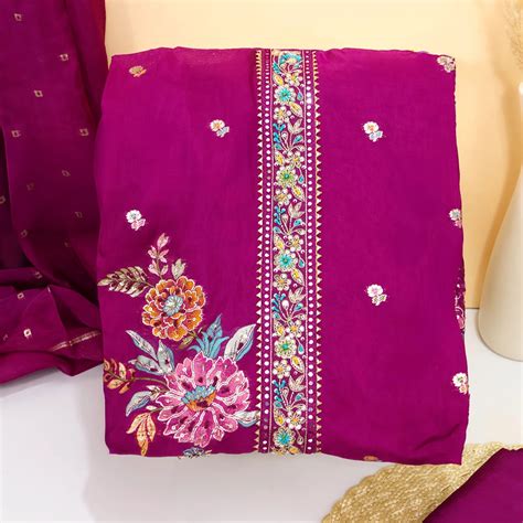 Mongia Green Katha Work Unstitched Cotton Suit Set With Dupatta – Mayurika