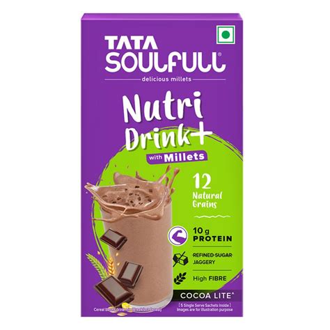 Tata Soulfull Nutri Drink+ with Millets, 12 Grains, No Added Refined ...