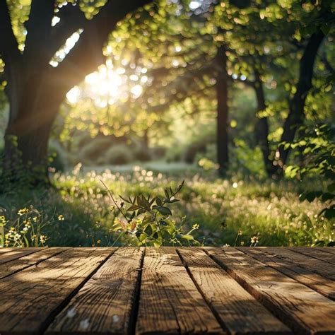 Sunny forest path with wooden planks | Premium AI-generated image