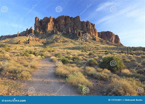 Hiking Trail in Superstition Mountains, Arizona Stock Image - Image of ...