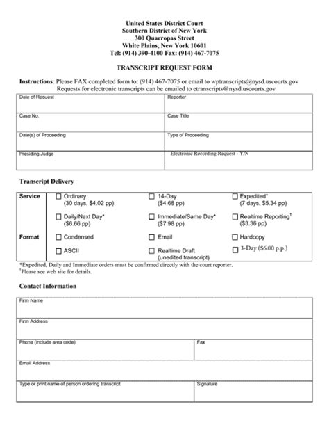 Image result for Court Transcript Request Form