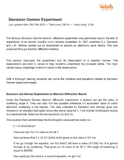 Davisson Germer Experiment - B.tech CSE - Studocu