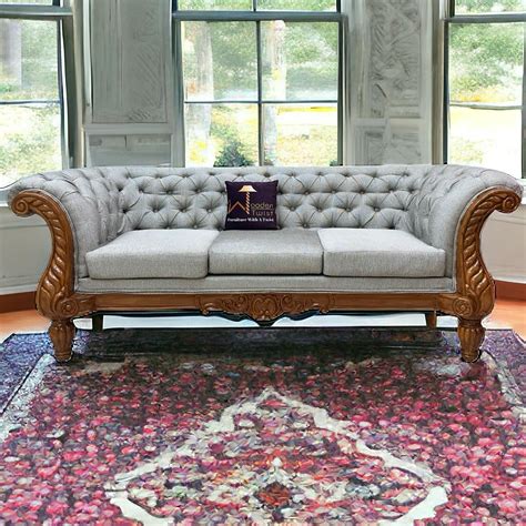 Buy Wooden Twist Cross 3 Seater Sofa Online at woodentwist – WoodenTwist