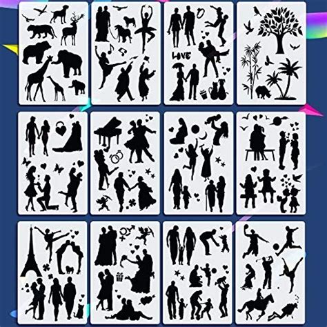 Buy HOT1950s 12 Sheets Fast Draw Stencil Art Templates ,Reusable ...