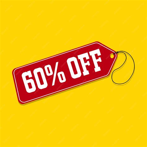 Premium Vector | Red color discount label with 60 off vector illustration