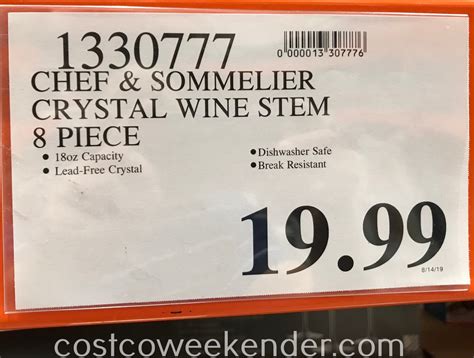 Chef & Sommelier Crystal Wine Glass (8 piece) | Costco Weekender
