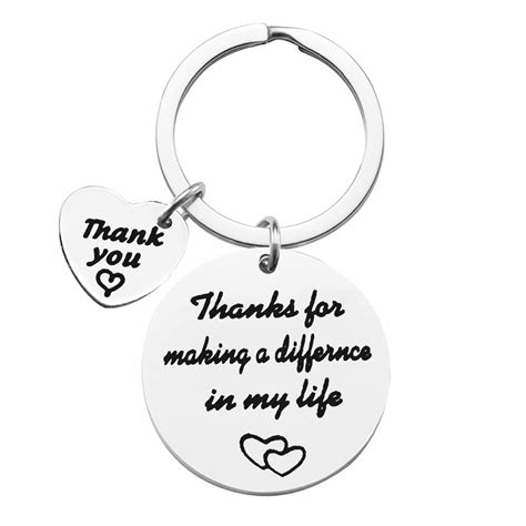 Thank You Gift Thanks for Making a Difference In My Life Keychain ...