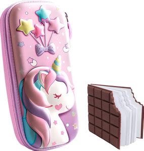 SANYA TRADERS 3d Unicorn Printed Pouch with Chocolate Dairy Pouch Pink ...