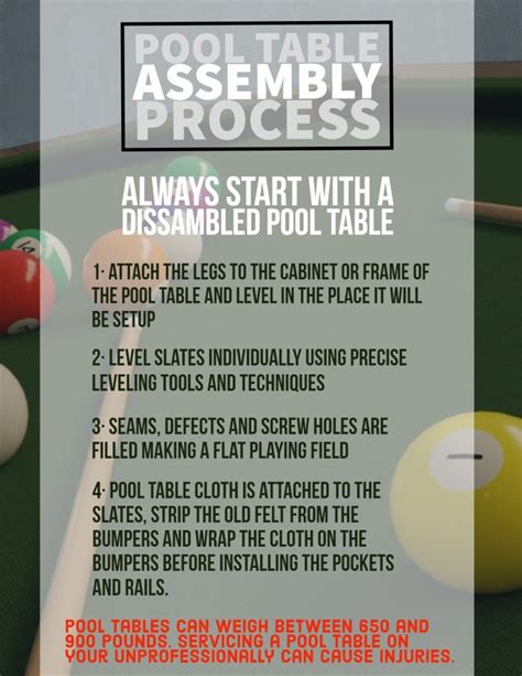 Pool Table Setup Instructions 的图像结果