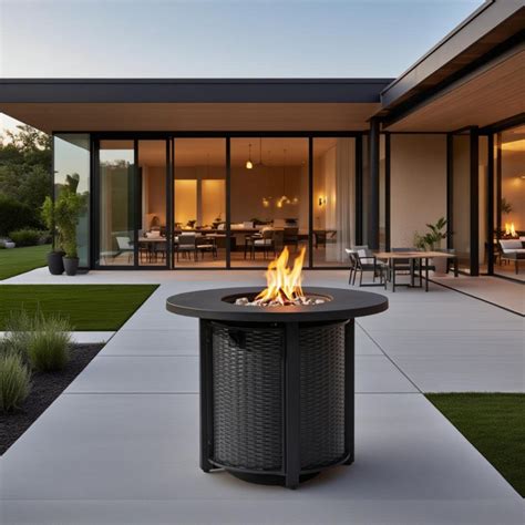 Latitude Run® 32" W 50000BTU Round Outdoor Propane Fire Pit Table with ...