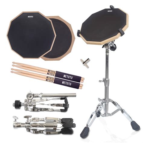 Amazon.com: METOTO Snare Drum Practice Pad Kit with Stand，12-Inch ...