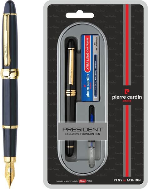 Pierre Cardin President Premium Fountain Pen | Luxurious Black Lacquer ...